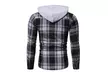 Men's Plaid Hooded Shirts Casual Long Sleeve Lightweight Shirt Jackets - Second Medium