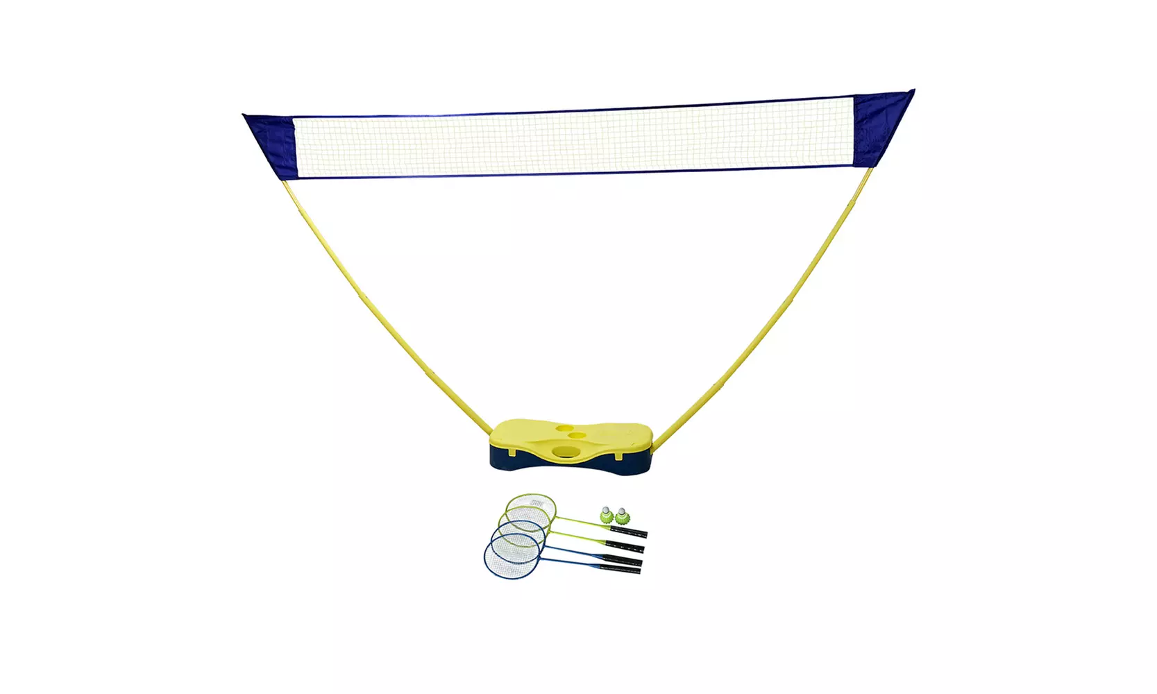 Portable Badminton Net Rack Suit 4pcs Badminton Rackets 2pcs Nylon Badmintons  - Primary Image
