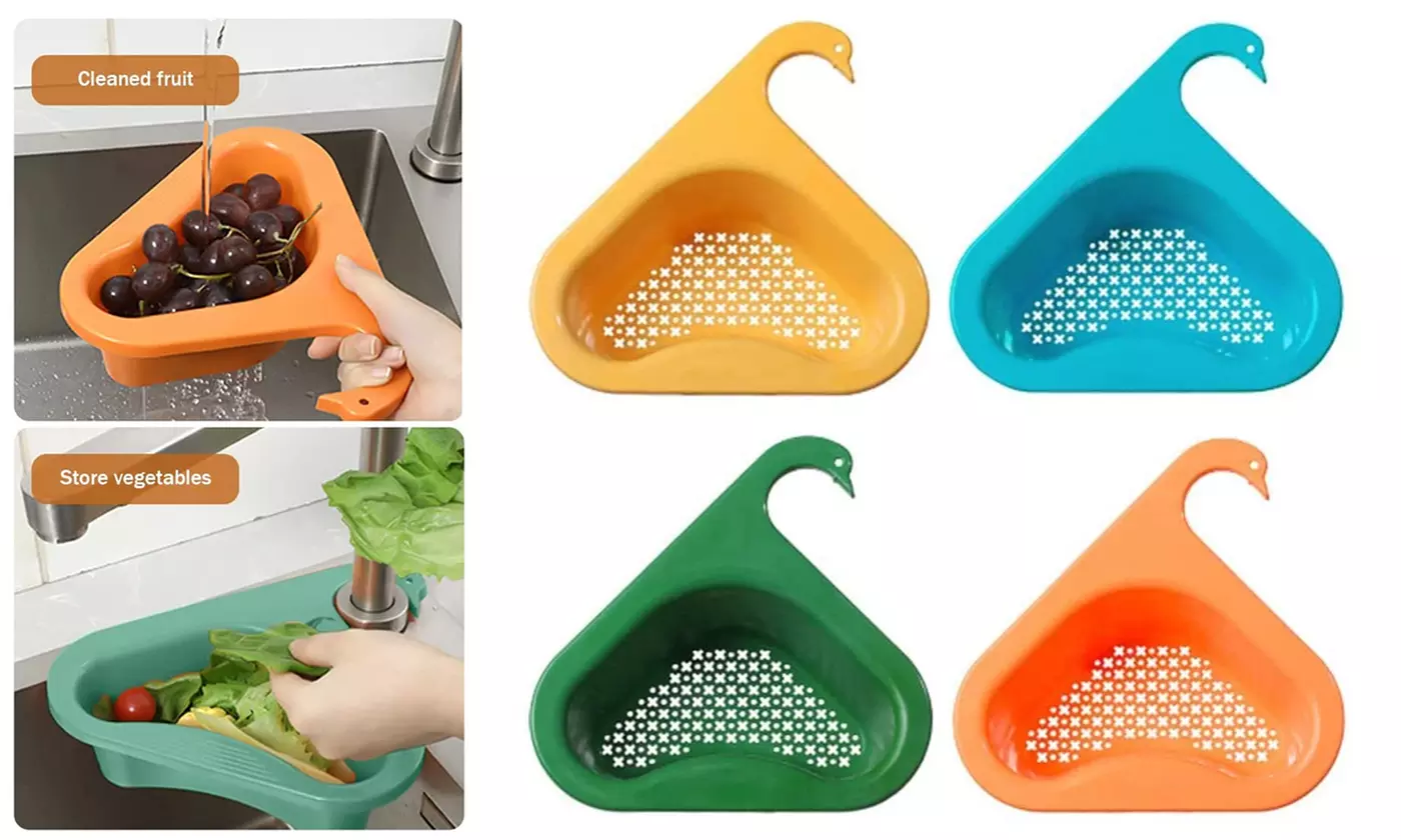 4 Pack Swan Drain Basket Sink Kitchen Triangle Sink Filter - Primary Image