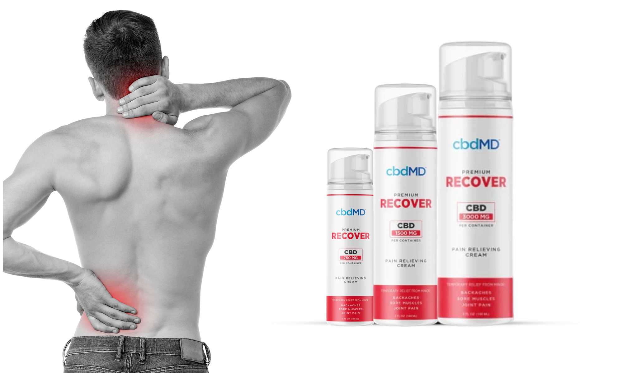 cbdMD Organic CBD Muscle & Joint Inflammation Pain Relief Cream 750MG-3000MG 