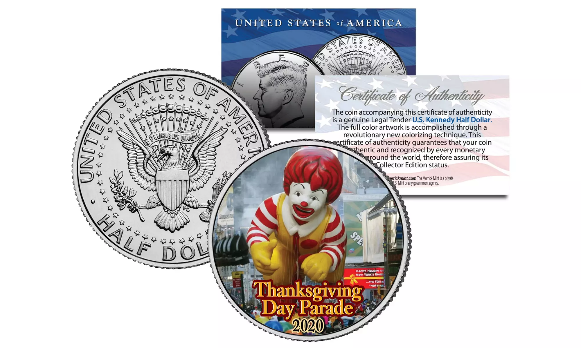 Ronald McDonald 2020 Balloon NYC Macy's Thanksgiving Day Parade JFK U.S. Coin - Primary Image