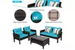 Costway 8PCS Patio Rattan Furniture Set Loveseat Sofa Coffee Table W/ Cushion - Second Medium