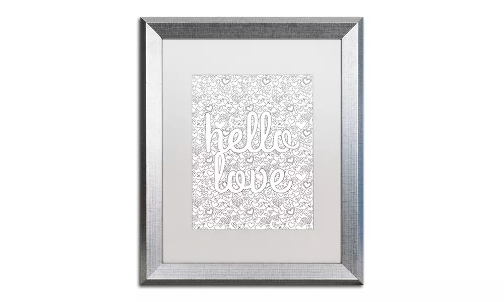 Hello Angel 'Letters & Words 17' Matted Silver Framed Art - Second Medium