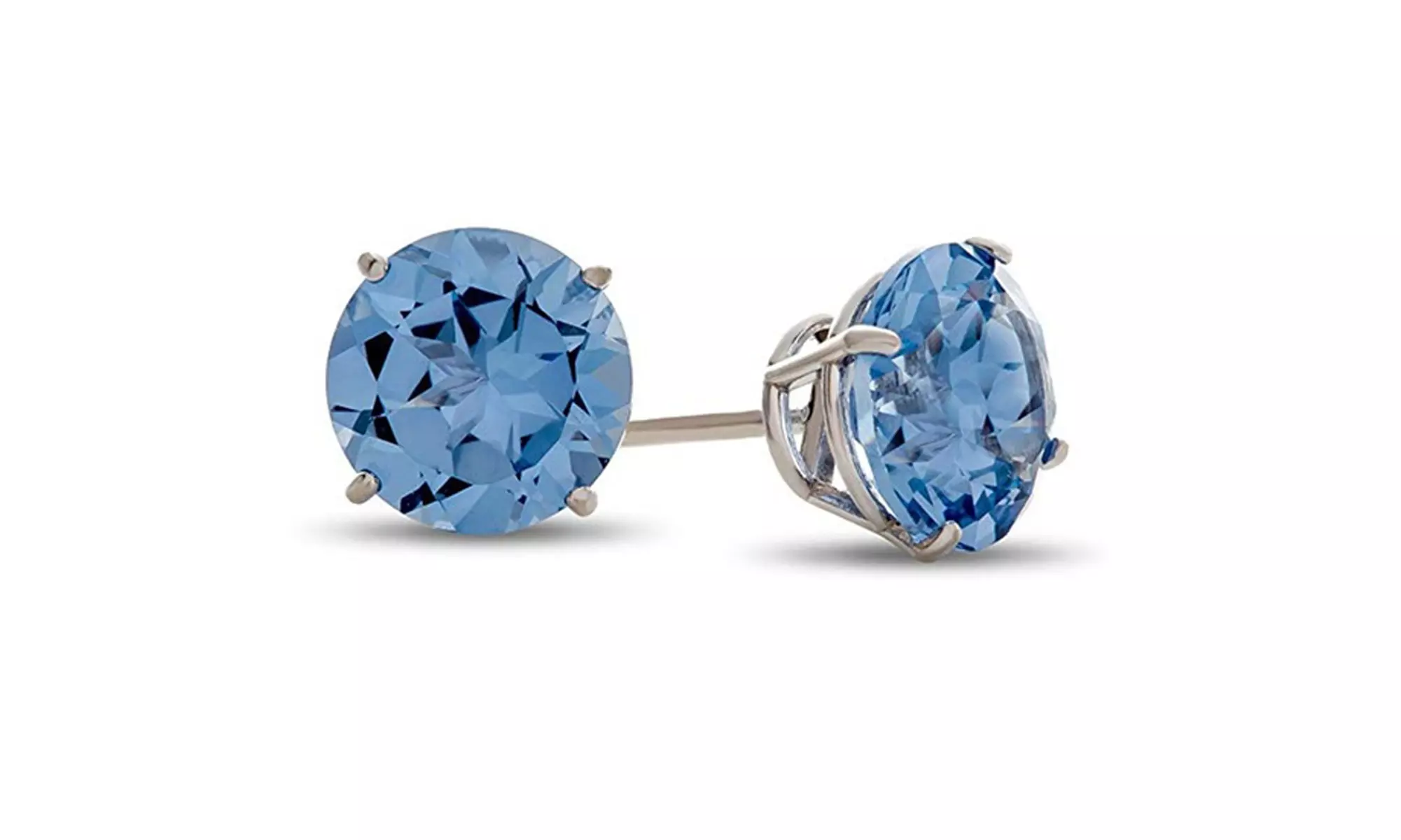 Paris Jewelry 10k Yellow Gold Plated Round 7mm Spinel Stud Earrings - Primary Image