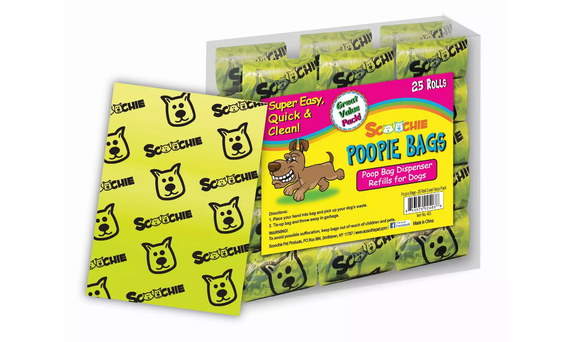 Scoochie Poop Bags - Great Value Pack - 25 count