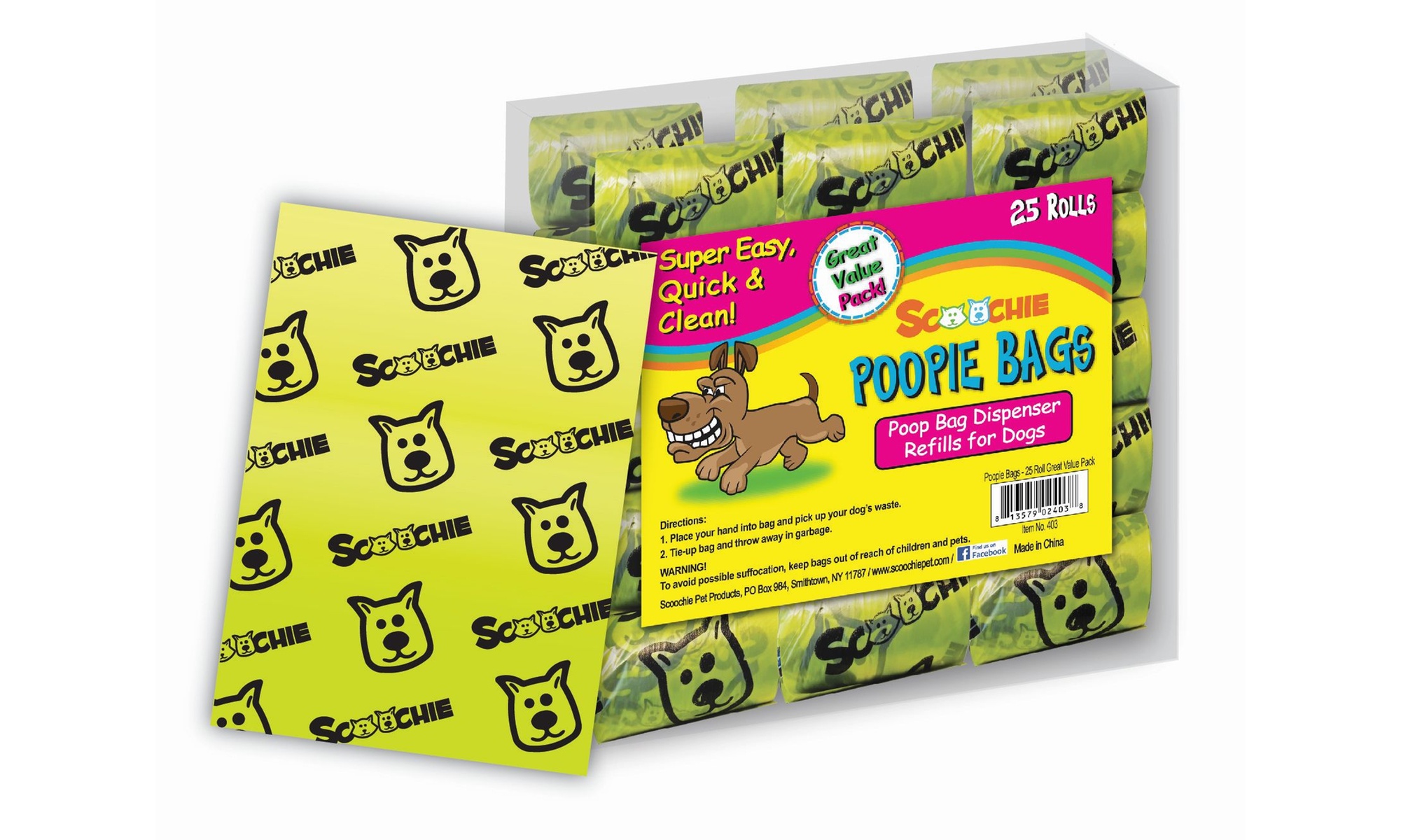 Scoochie Poop Bags - Great Value Pack - 25 count