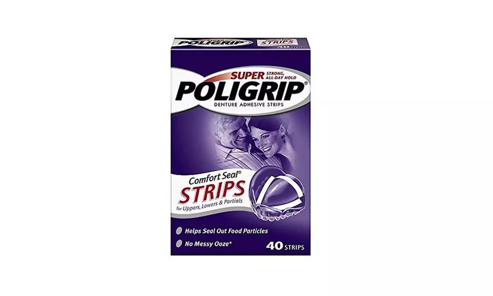 Super Poligrip Comfort Seal Denture Adhesive Strips, 40 Count(Pack of 4) - Primary Image