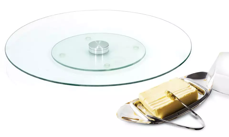 Lazy Susan and Butter Dish Serveware Combo - Primary Image