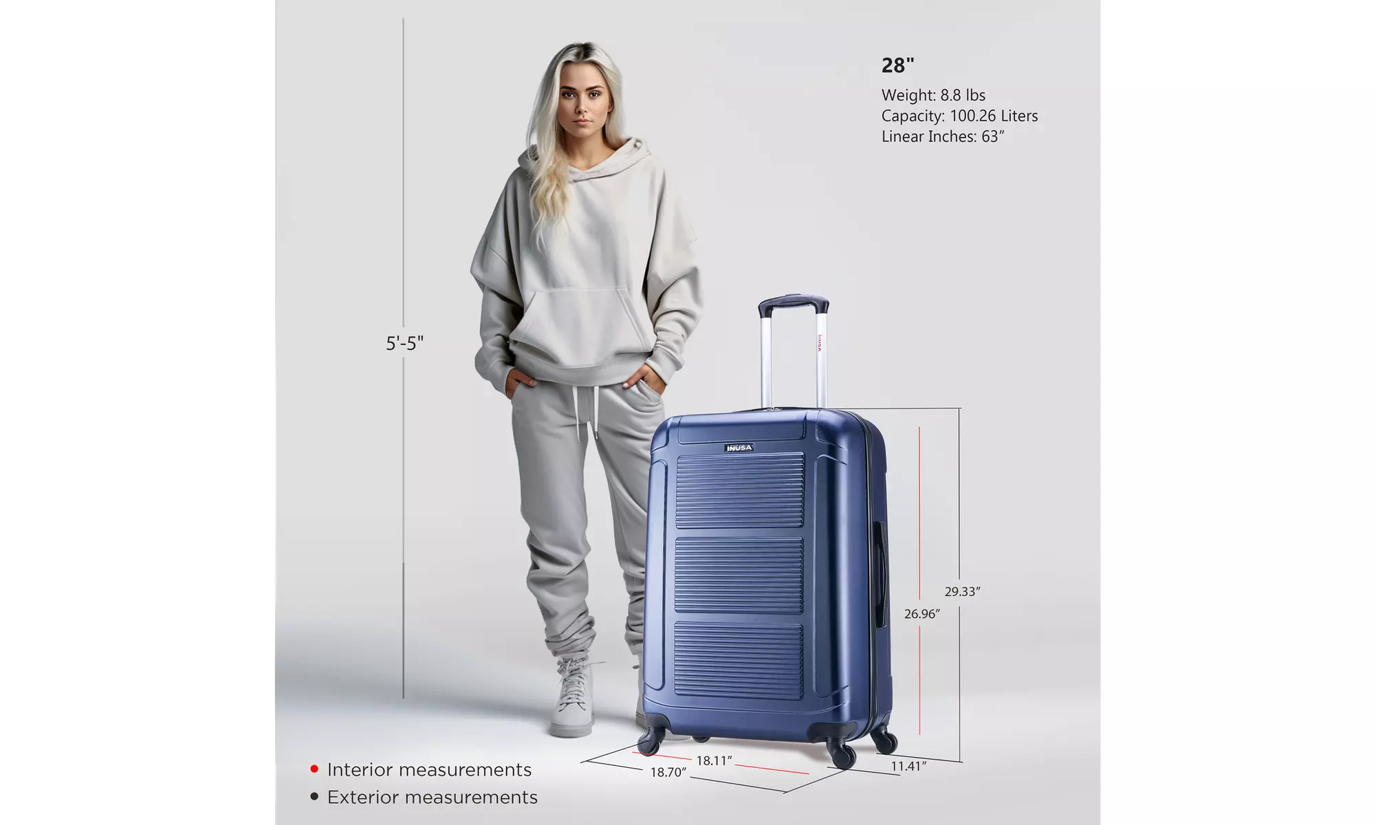 InUSA Pilot Lightweight Hardside Spinner Luggage