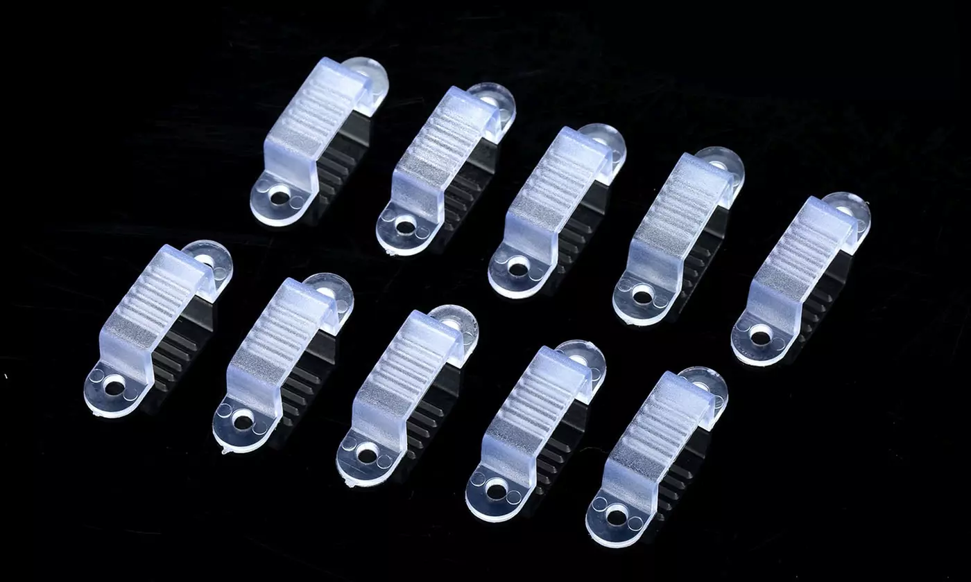 iMounTEK Plastic Transparent LED Strip Light Mounting Clips (10-Pack) - Primary Image