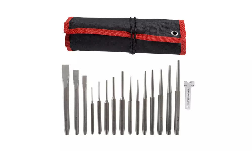Stalwart Punch and Chisel Set with Storage Case (17-Piece) - Second Medium