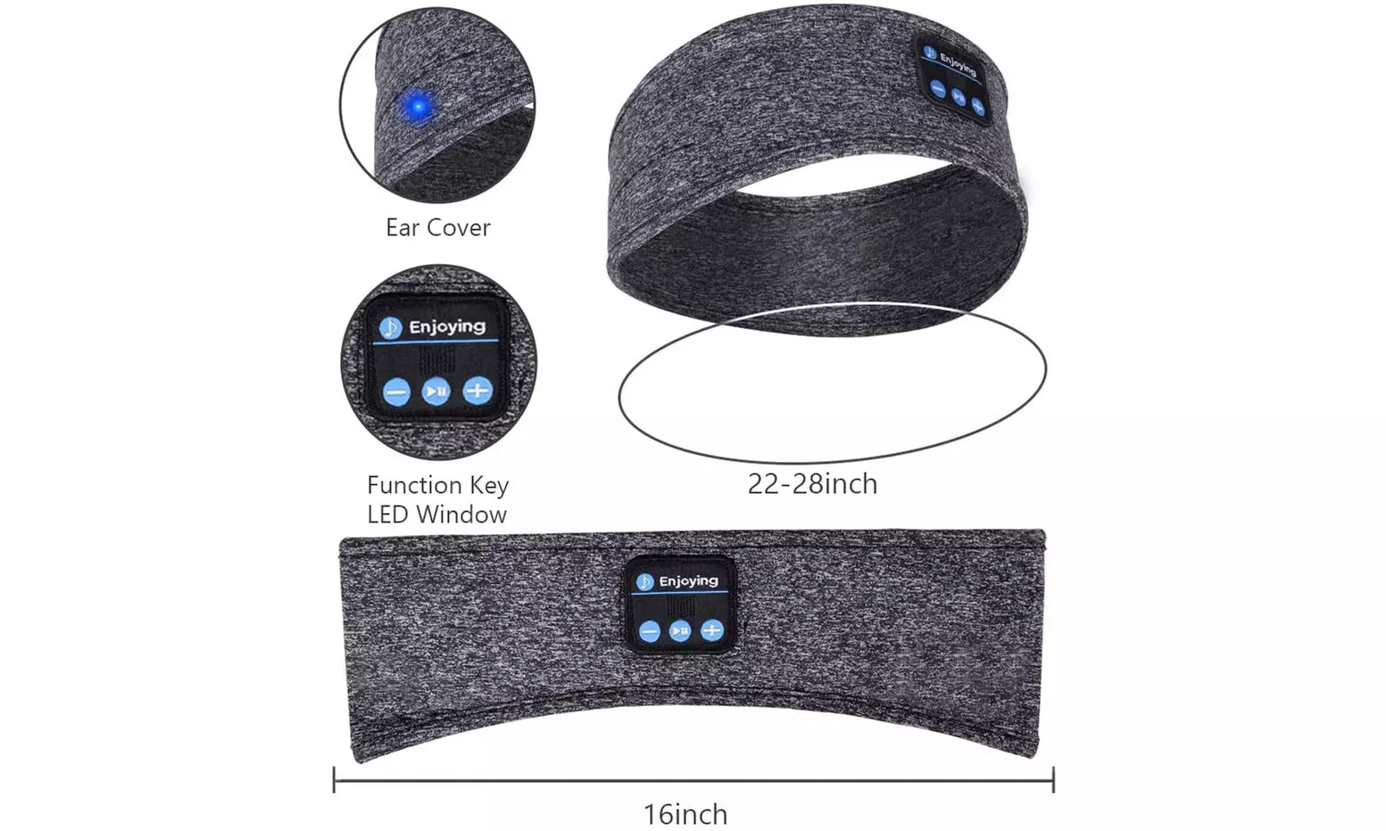 3-in-1 Bluetooth Sleep Headphones, Eye Mask & Headband for Comfort