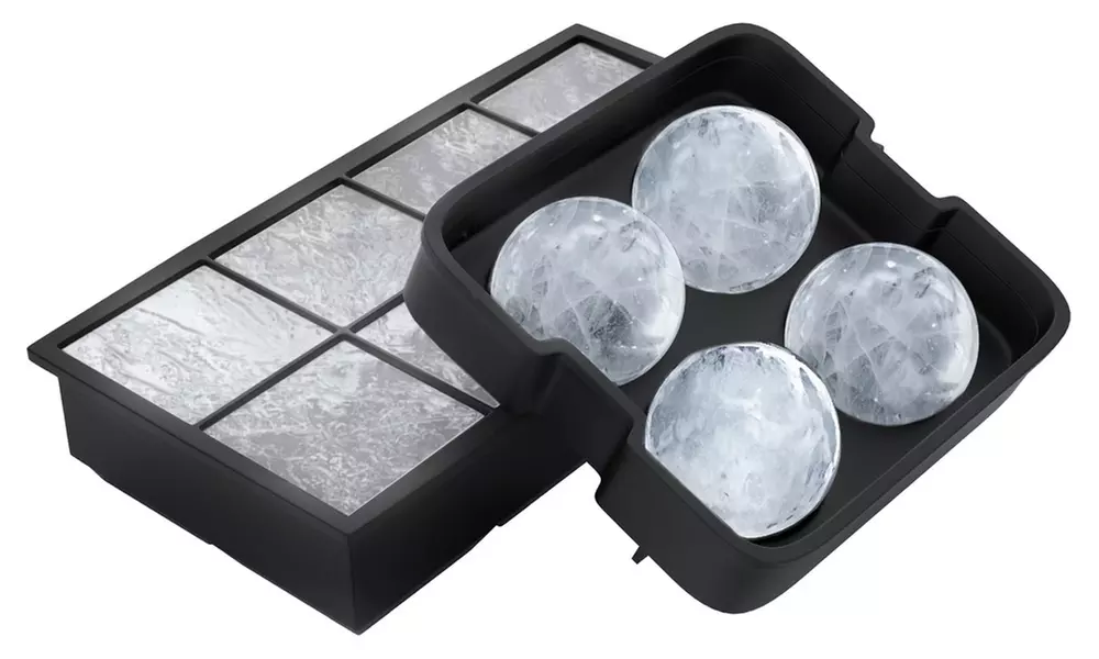 Ice Cube Tray- Silicone Ice Ball and Ice Cube Maker by Chef Buddy (2 Pack) - Second Medium