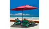 Costway 15' Outdoor Umbrella Double-Sided Twin Patio Umbrella with Crank Wine