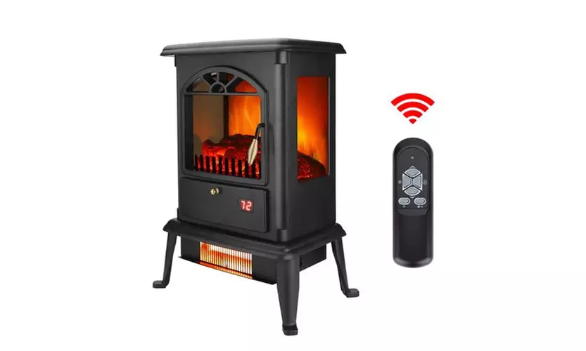 3D Electric Stove ,1500W Electric Fireplace with Life-like Flame & Sparks