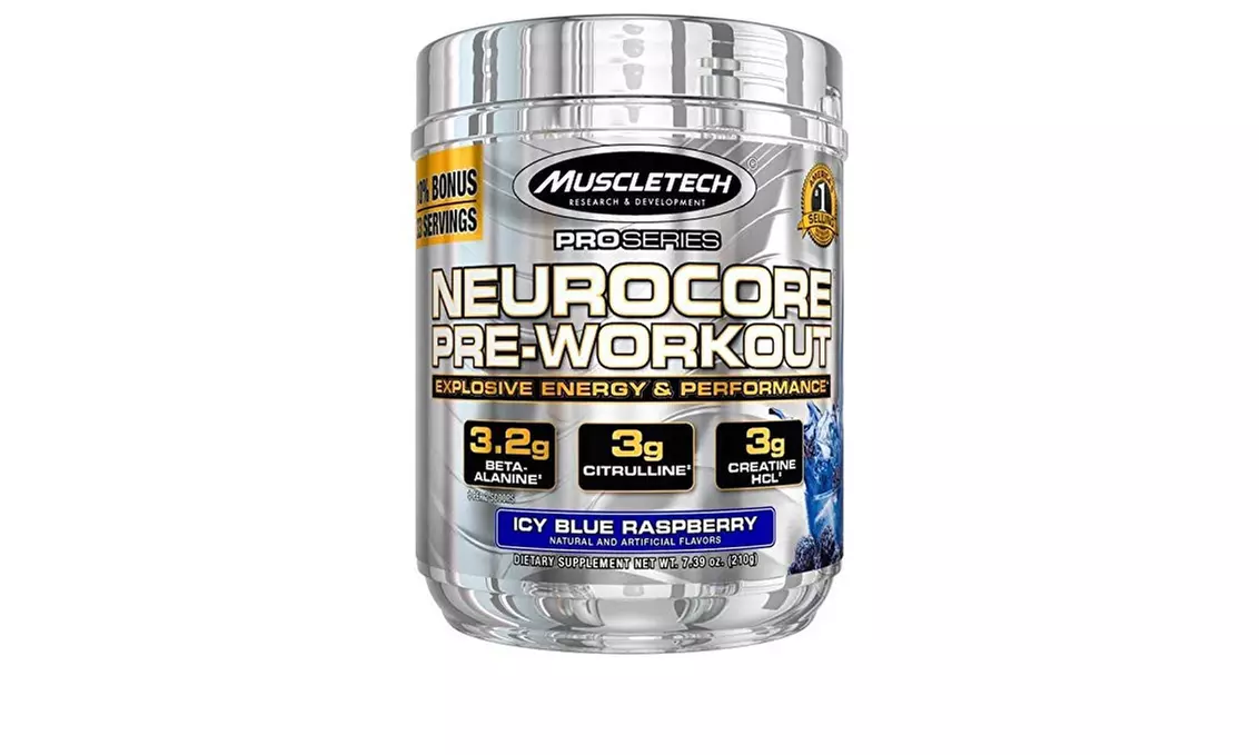 MuscleTech NeuroCore, Icy Blue Raspberry Explosive Pre Workout, 33 Servings  - Primary Image