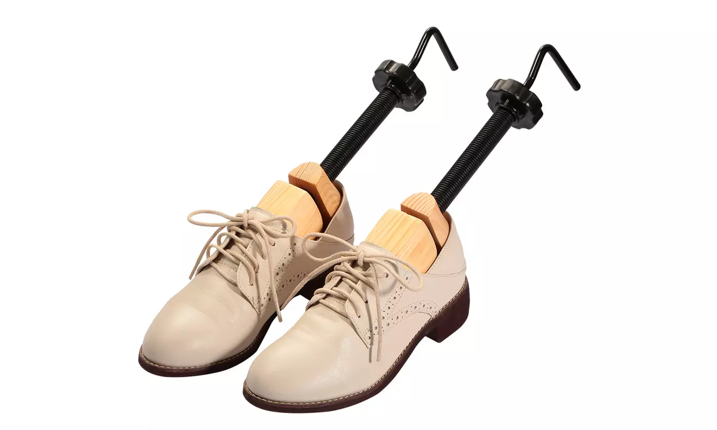 iMounTEK 2-Way Pine Wood Shoe Stretchers w/ Adjustable Length & Width (2-Pack) 