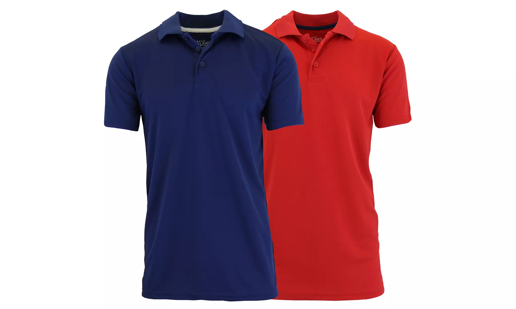 2-Pack Galaxy By Harvic Men's Tagless Dry-Fit Moisture-Wicking Polo Shirt