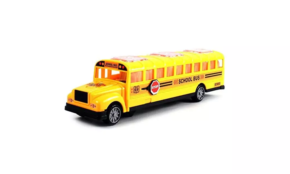 VT Deluxe Children's School Bus Battery Operated Bump & Go Toy Bus - Primary Image