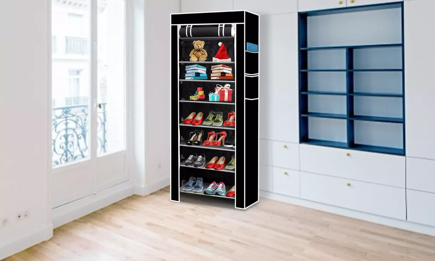 iMounTEK 10-Tier Shoe Storage Rack with Dust Cover