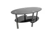 Dual Fishtail Style Tempered Glass Coffee Table Black - Second Medium