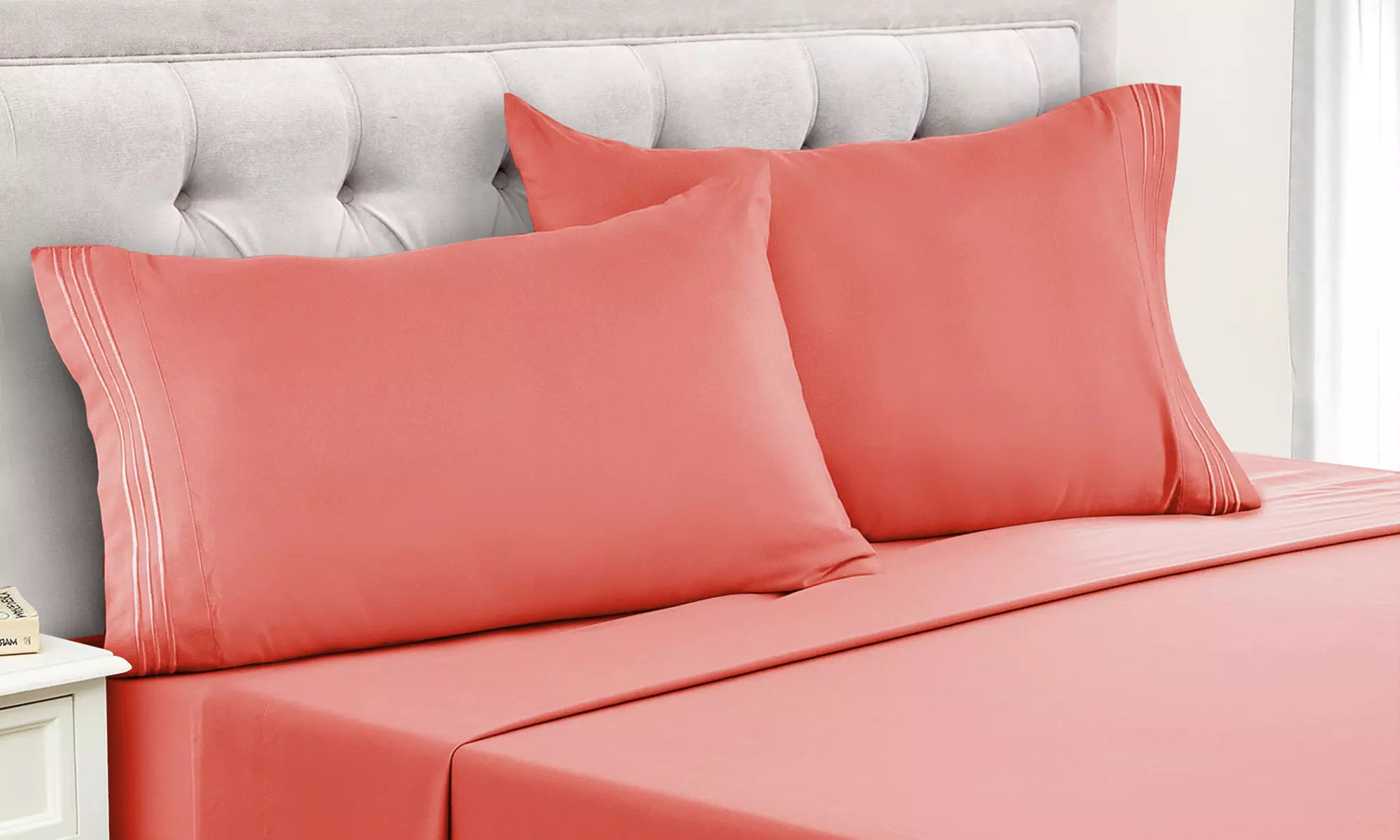 Lux Decor 6pc Premium Soft Microfiber Bed Sheet Set with Pillowcases