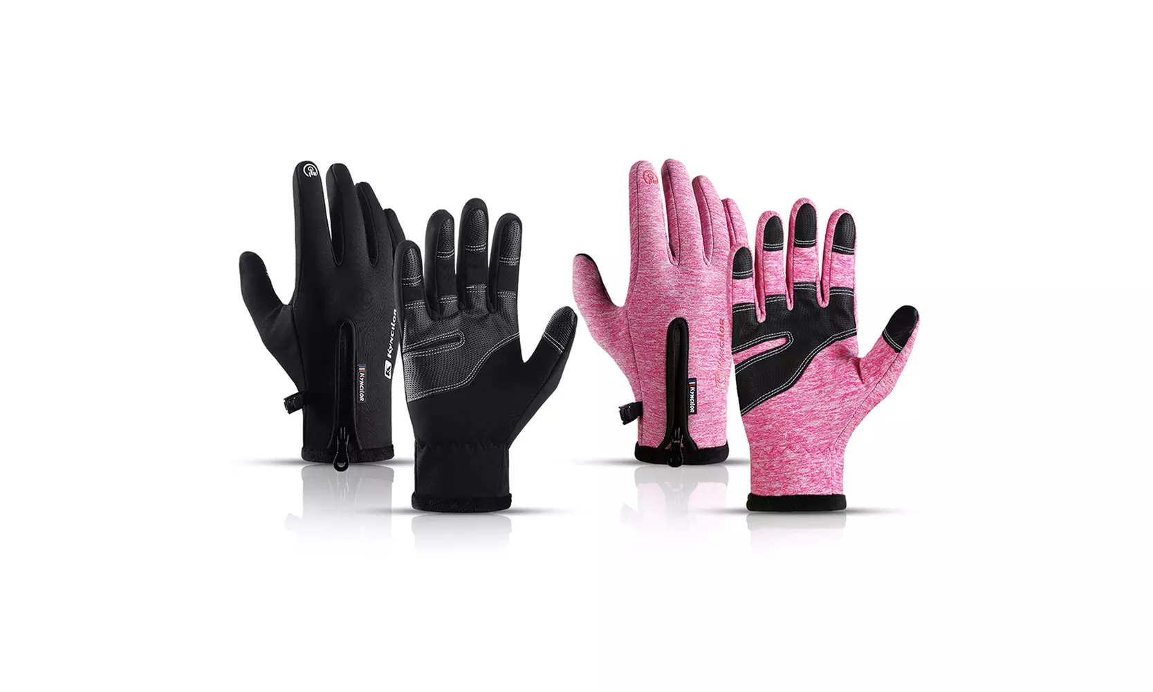 2 Pair Winter Warm Windproof Gloves Touch Screen Waterproof Gloves