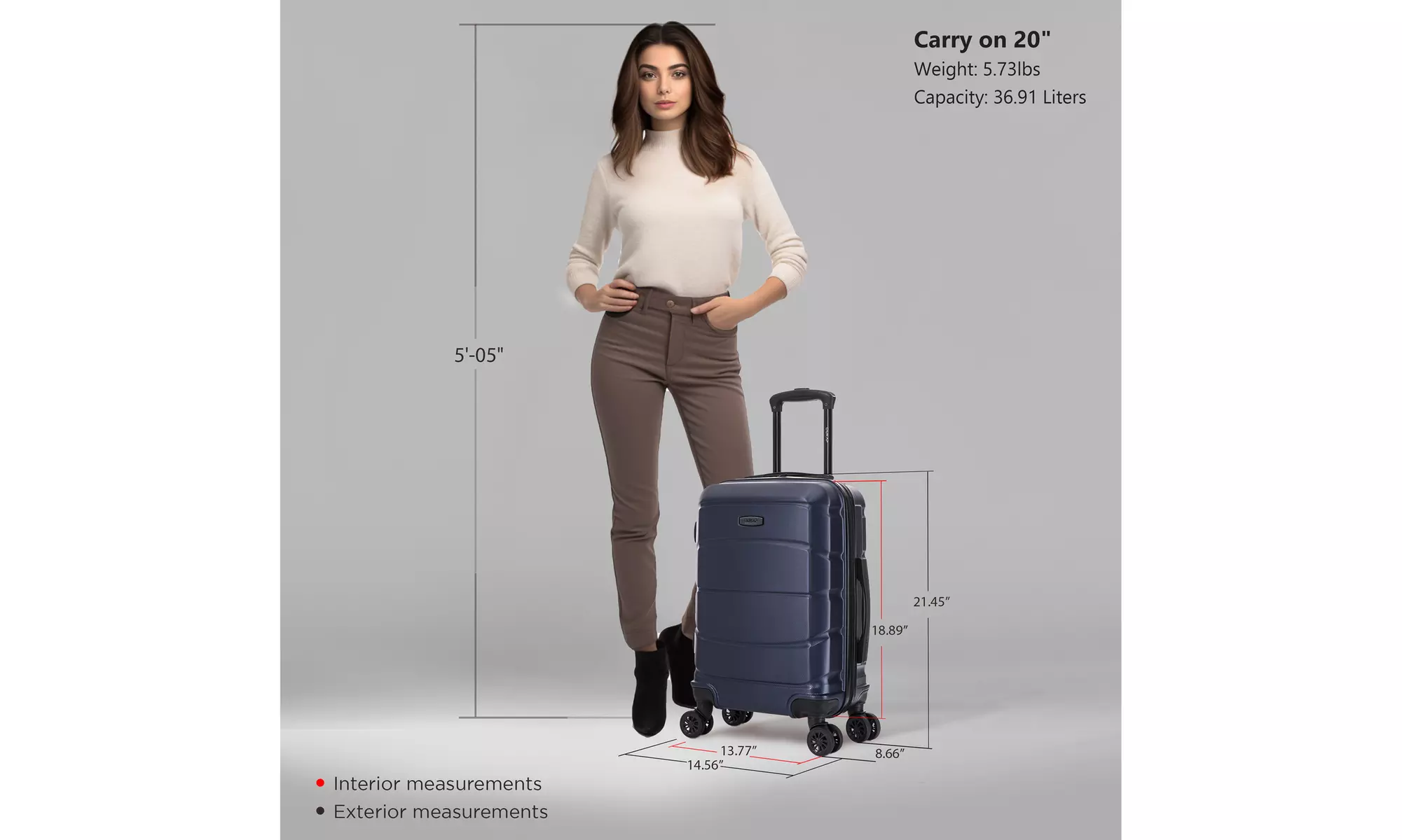 DUKAP Sense Lightweight Hardside Spinner Luggage 20"/24"/28"