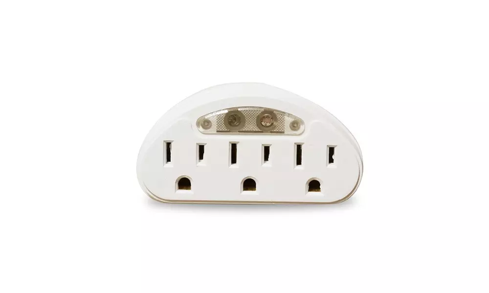 Grounded 3 Outlet Tap With PhotoSensor Nightlight (3-Pack) - Second Medium