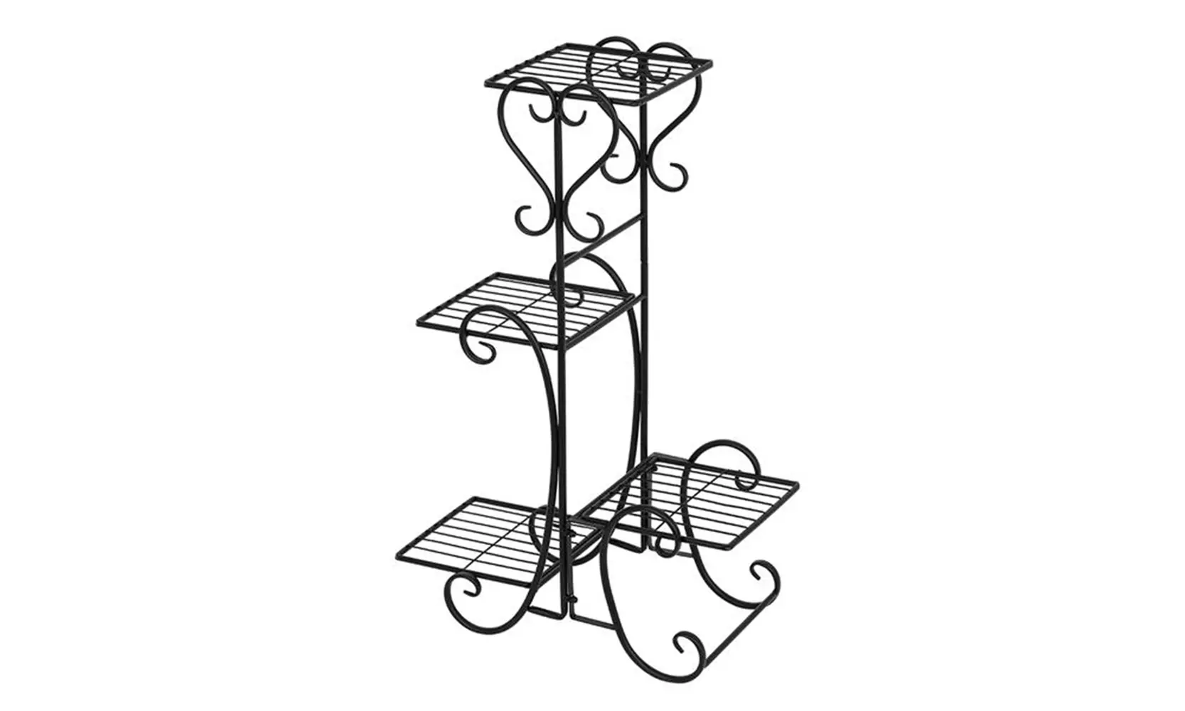 4 Potted Flower Metal Shelves Plant Pot Stand Decoration for Outdoor Garden  - Second Medium
