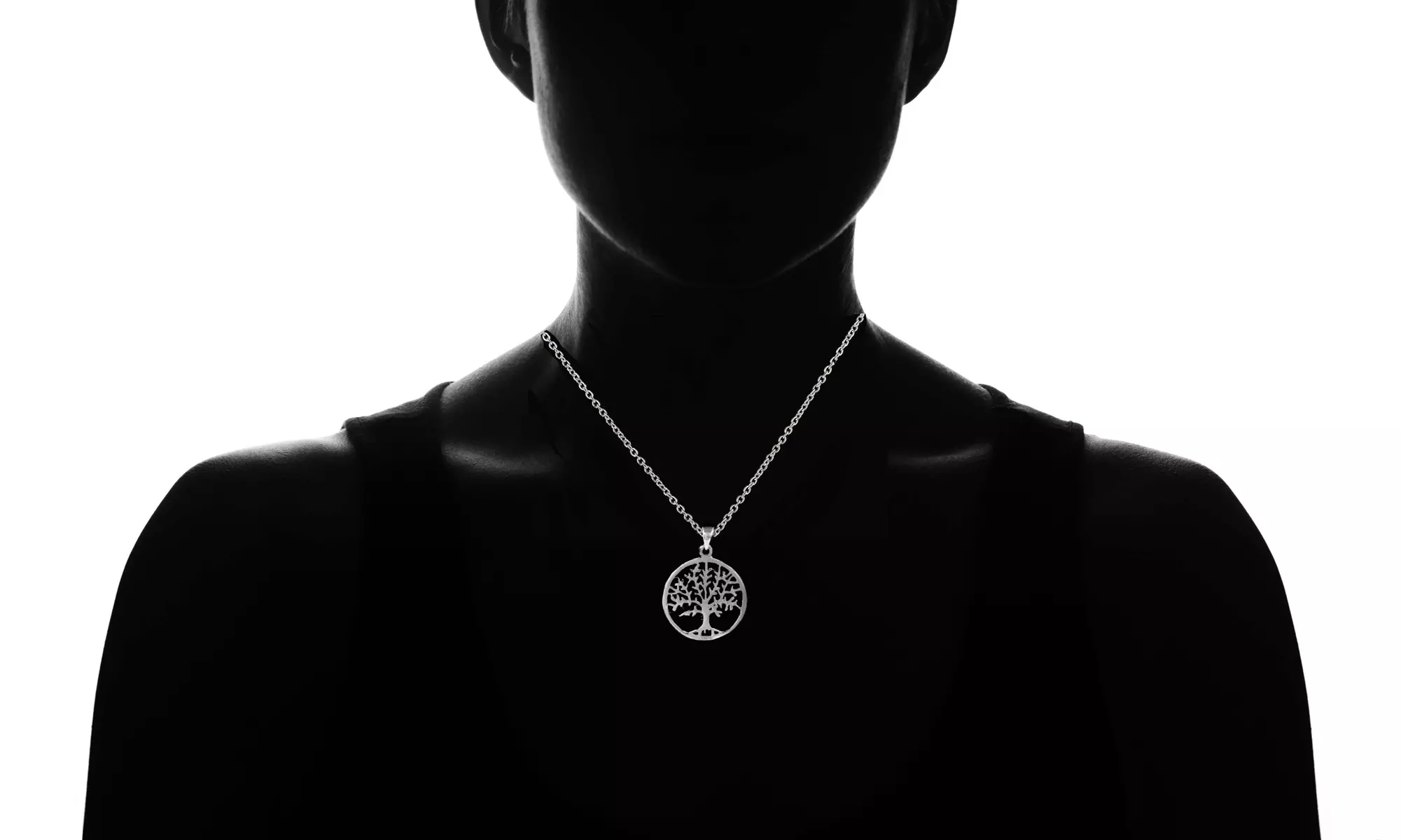 Italian Sterling Silver Tree Of Life Necklace - Second Medium