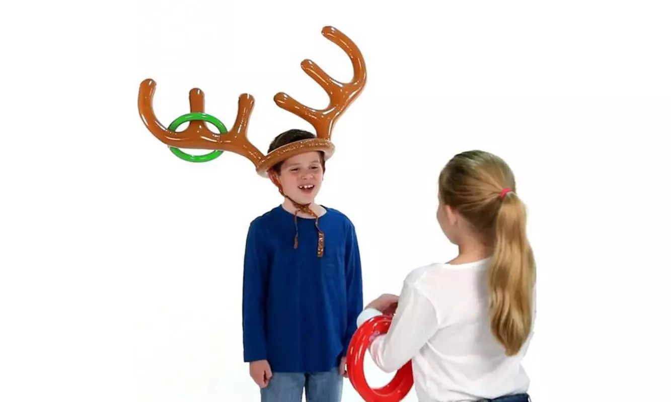 Inflatable Reindeer Ring Toss Game For Kids Of All Ages  (1 or 2 Pack) - Primary Image