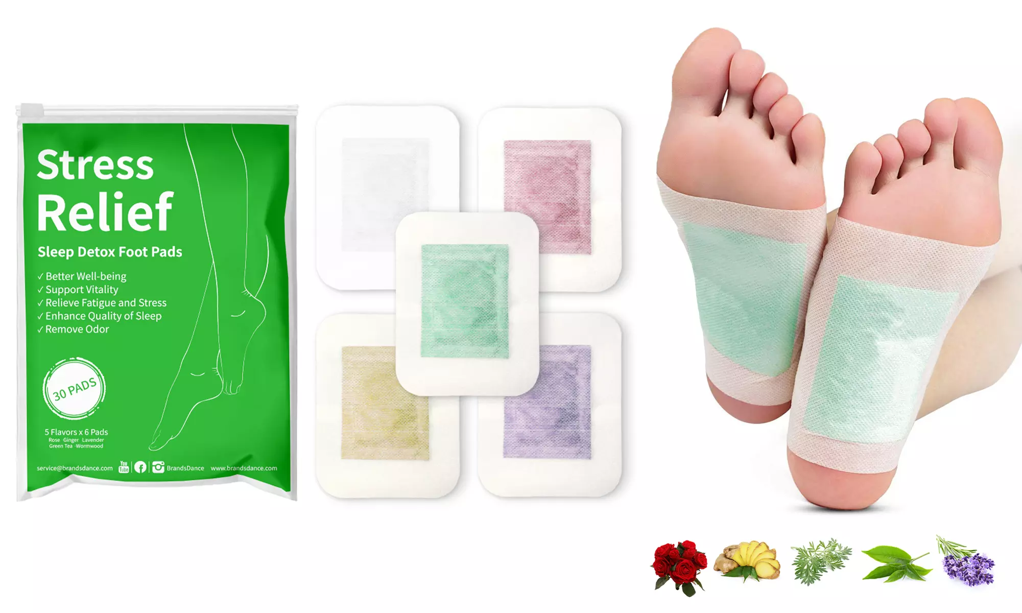 30-90 Pieces Natural Herbal Slimming Patches and Detox Foot Patch for Gifts