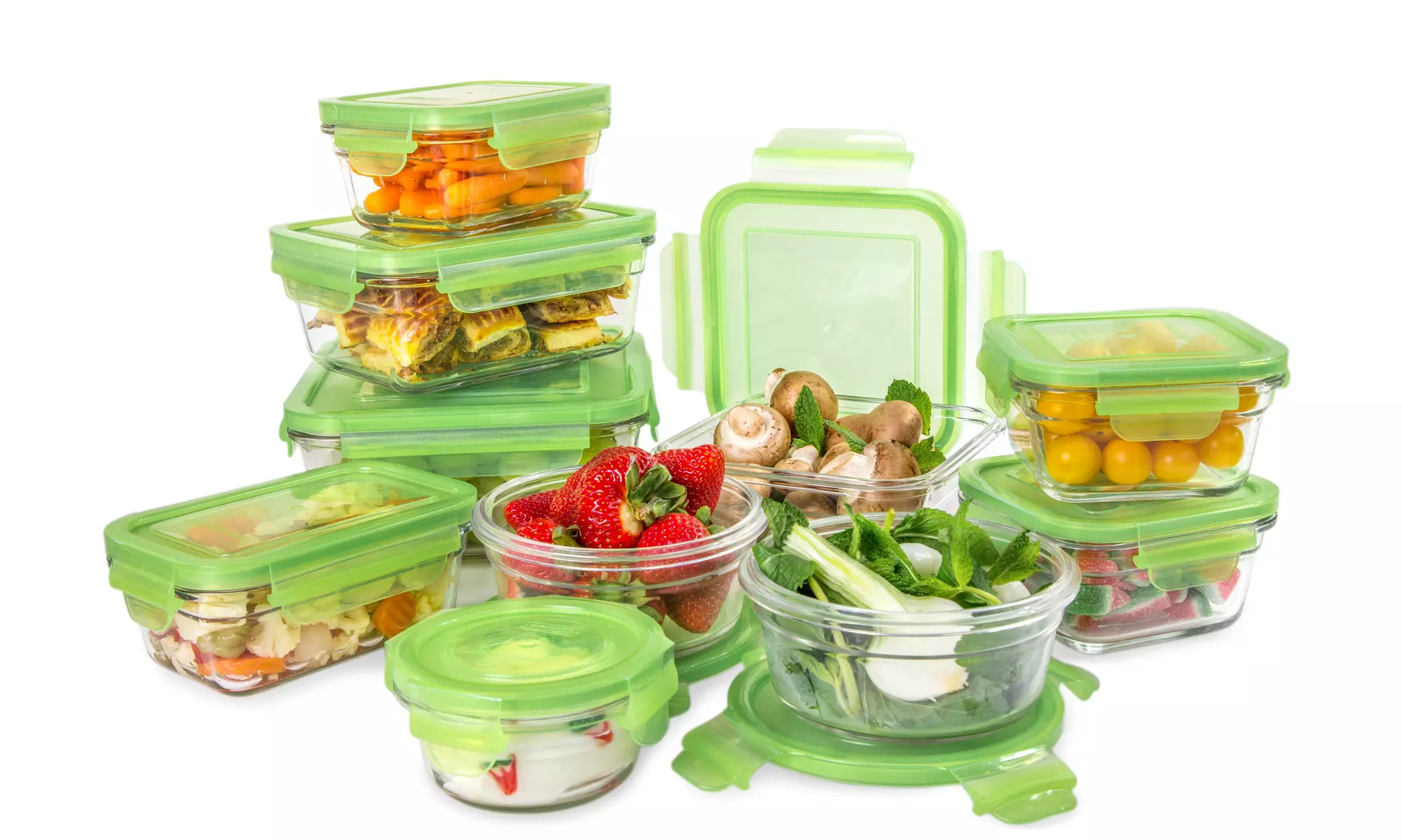 Glasslock Green Lids Assorted 10 Food Storage Container Set - Primary Image