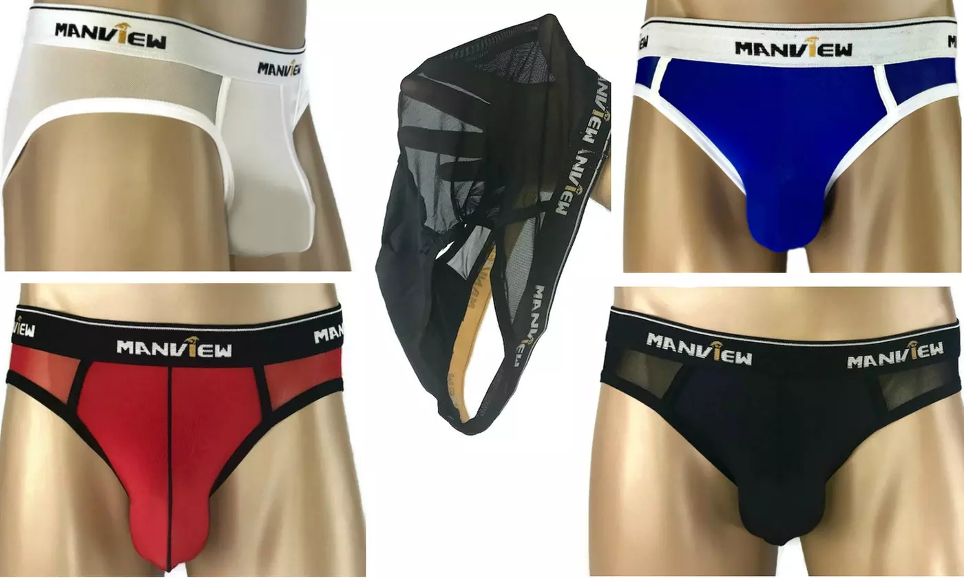Mens Sheer Sexy Underwear See Through Mesh Brief Comfortable Premium Fabric - Primary Image