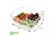 1 & 2 Compartment Glass Meal Prep Food Storage Containers (4 Pack, 35 Oz) - Second Medium