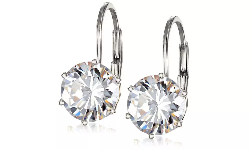 4.00 CTTW Leverback Earrings With Crystals From Swarovski