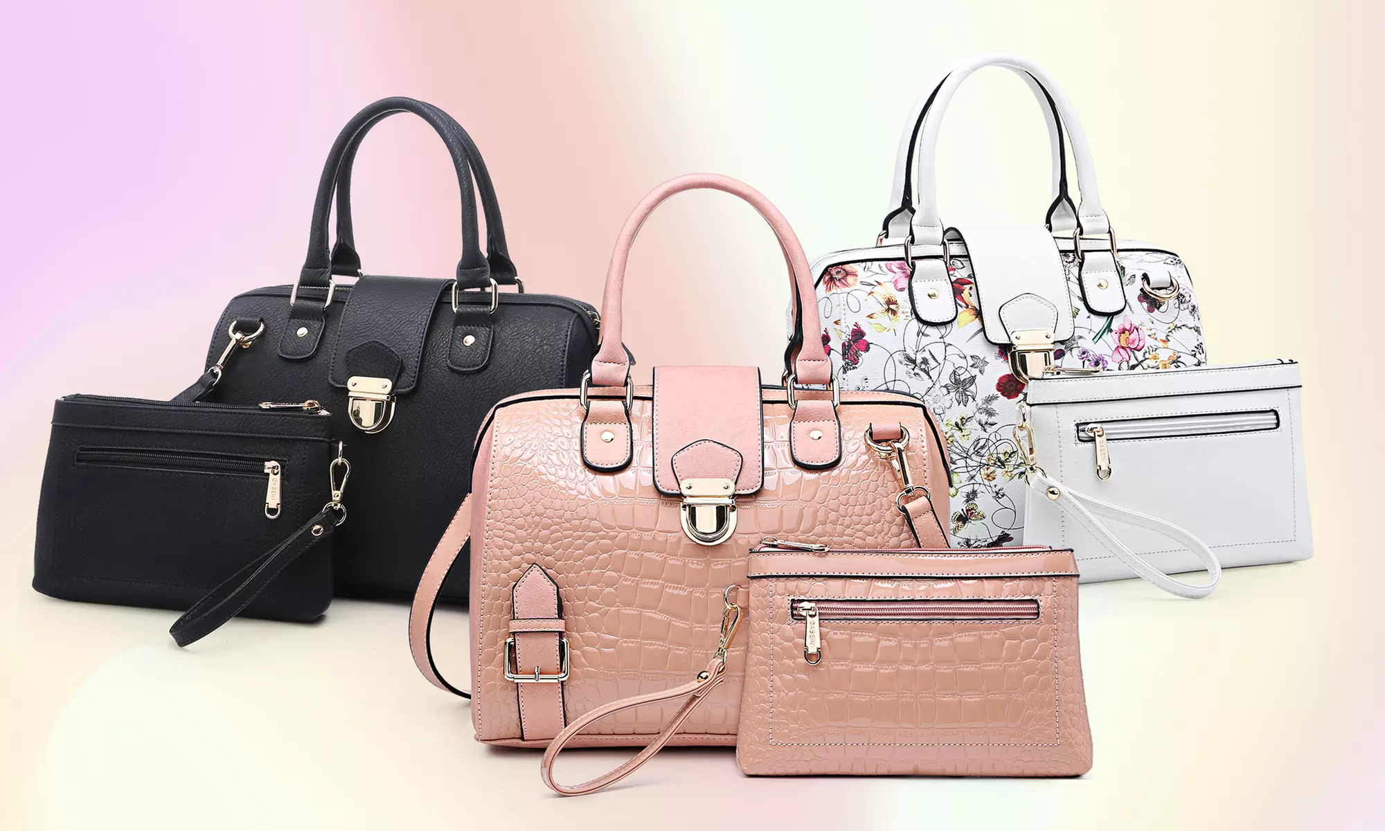 Marco Collection Women Structured Satchel with Matching Wristlet - Primary Image