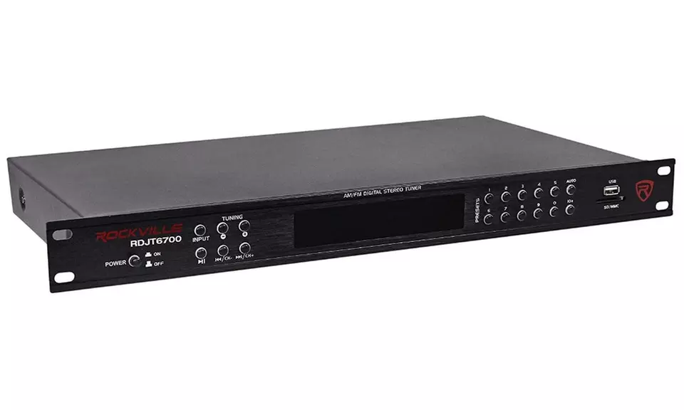 Rockville 19"" Rack Mount Digital AM/FM Radio Tuner Receiver USB/SD - Second Medium