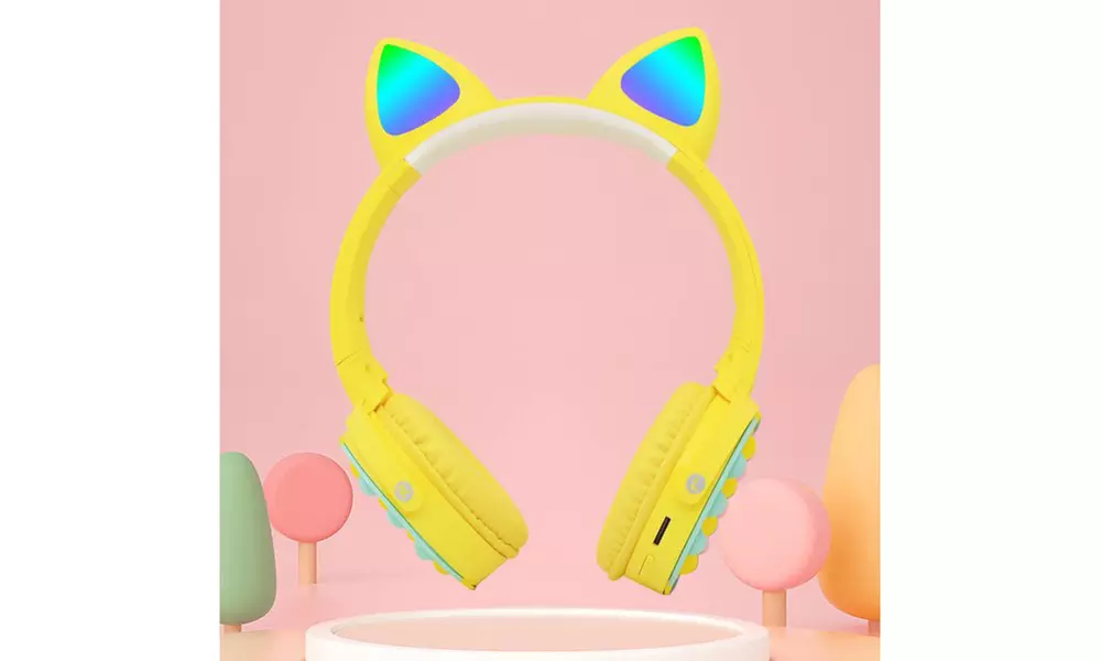 Kids Toy Headset, Wireless Bluetooth Headphone Headphone Fidget Toy Yellow - Second Medium
