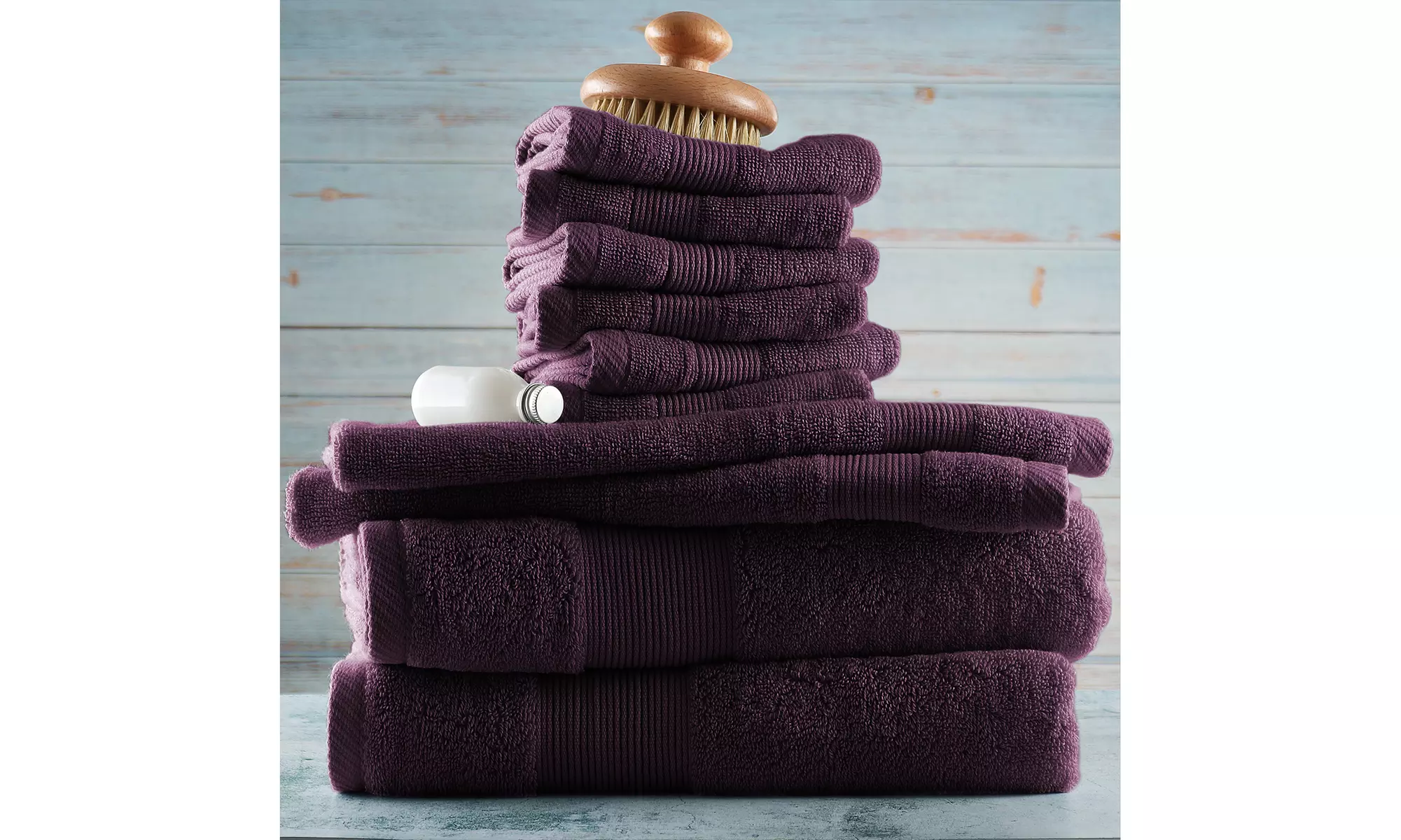Hearth & Harbor Towels -100% Cotton Set of 10 ; 2 Bath, 2 Hand and 6 Washcloths