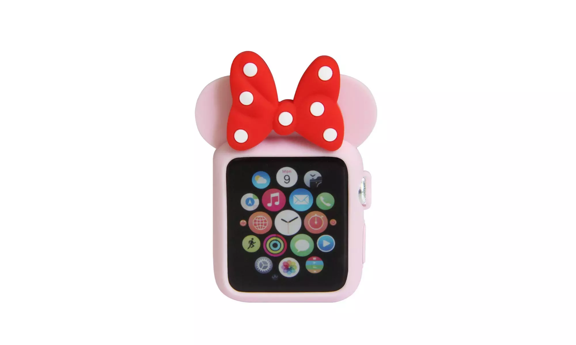 Mouse Ears W/ Bow 3d Bumper Cartoon Gel Cover Character Case for Apple iWatch