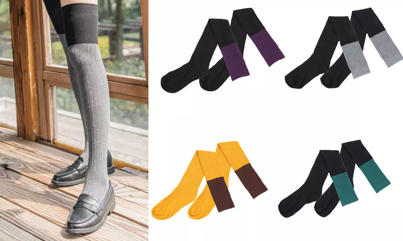 Women Over The Knee Leg Warmer Boots Long Tube Stockings High Tights - Primary Image