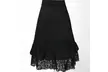 Women's Steampunk Gothic Style Black Lace Splicing Metal Button Buckle Skirt - Second Medium