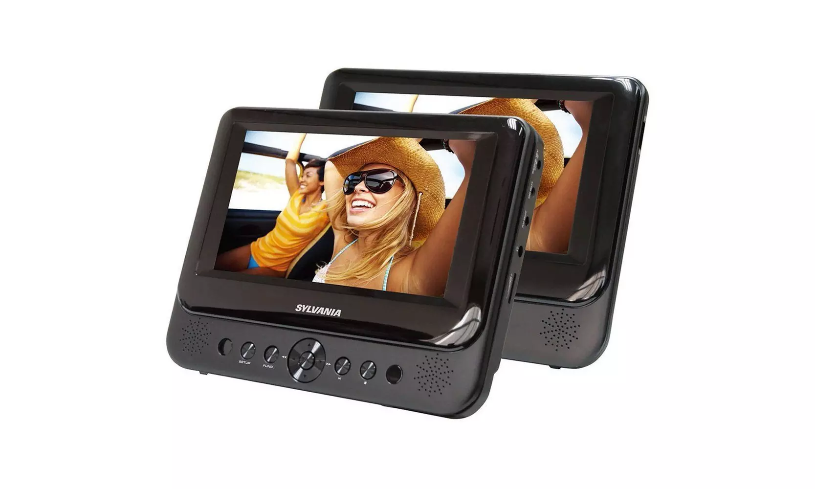 Sylvania Dual 7" Portable LCD DVD Player w/ 2 Screens - Refurbished - Primary Image