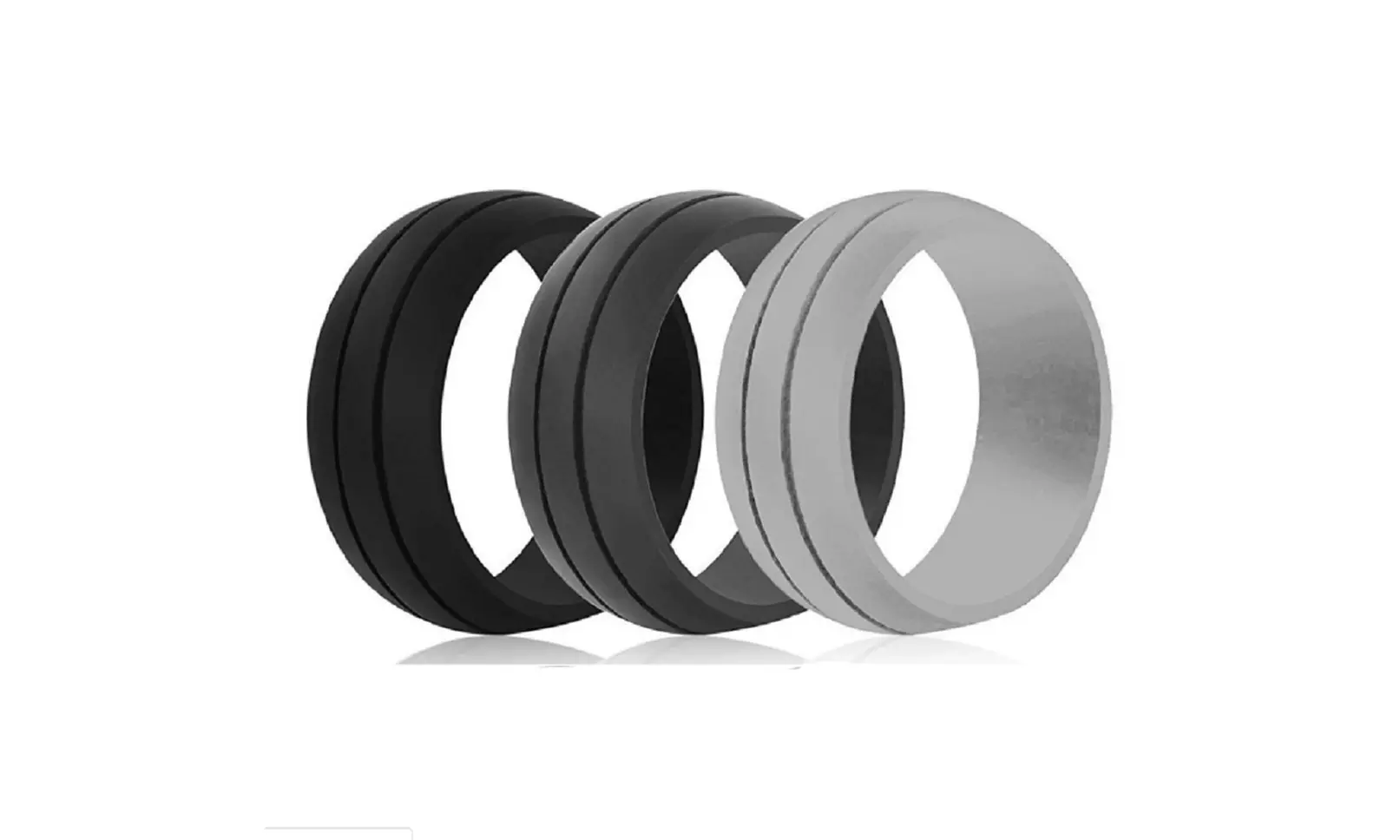 3 Pack Silicone Wedding Engagement Ring Men Women Rubber Band Gym Sports US