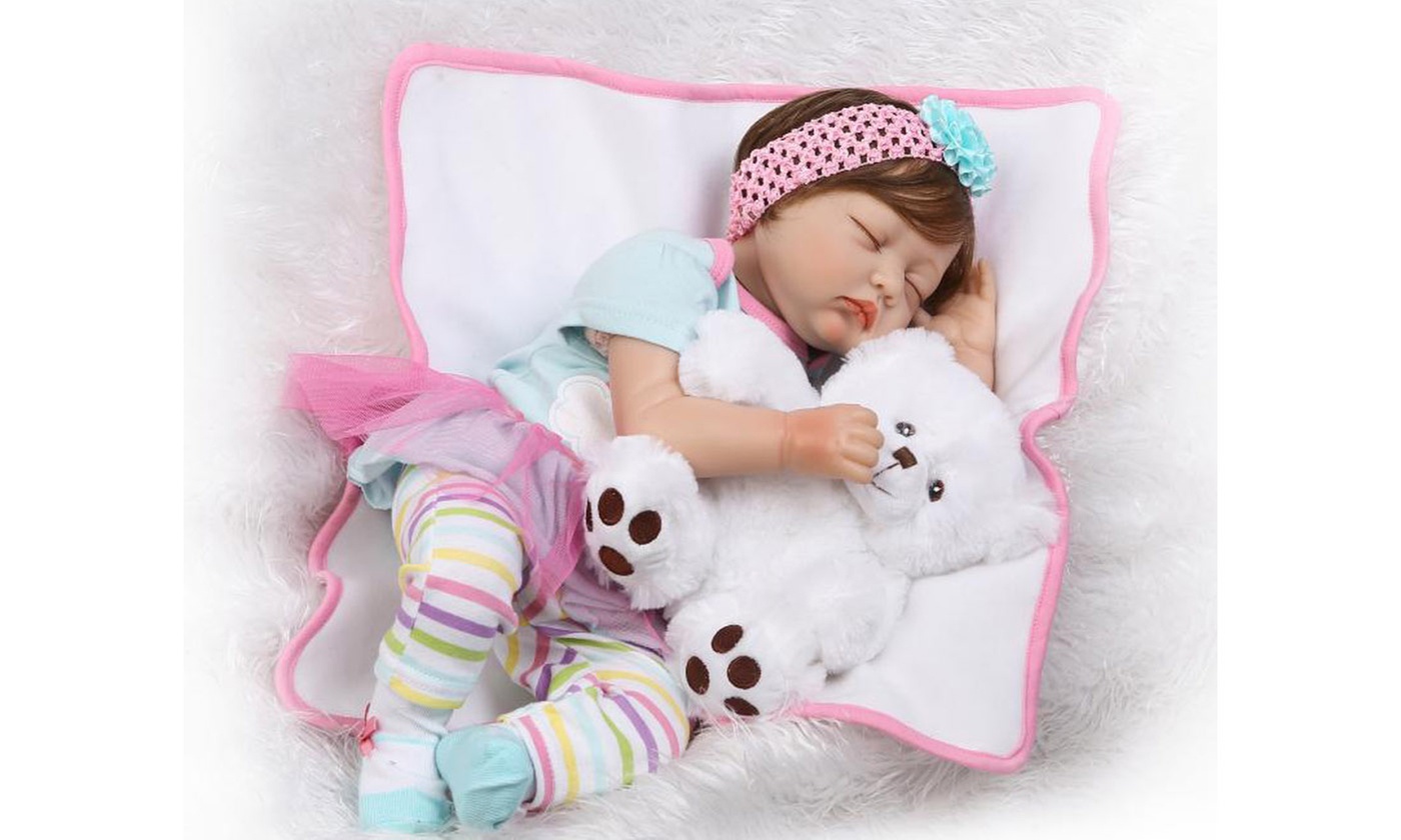 21" Adorable Reborn Baby Doll Silicone Soft Body Lifelike Toddler Doll