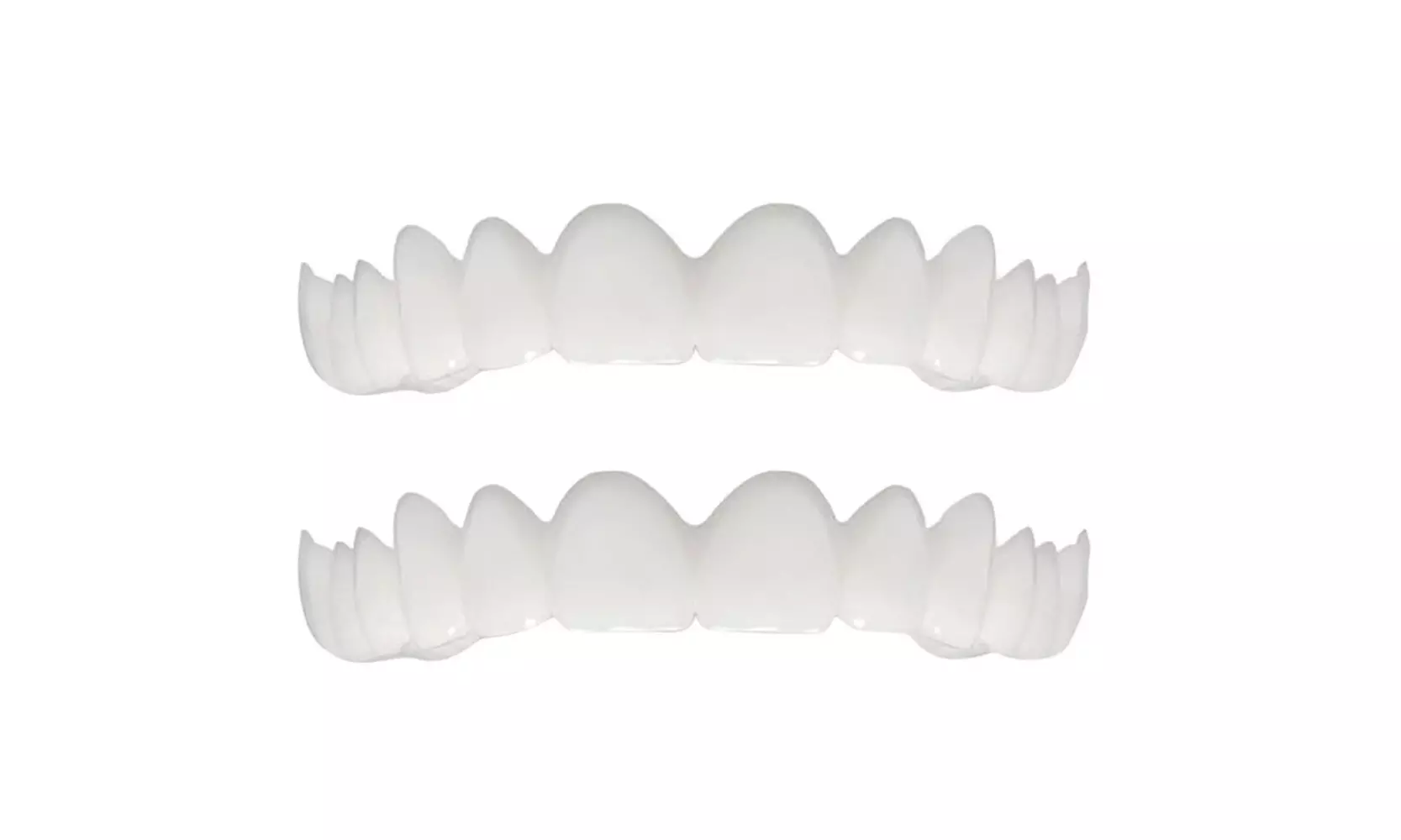 Wuuynn 2Pcs Comfort Fit Flex Cosmetic Teeth Denture Teeth Top Cosmetic Veneer - Primary Image