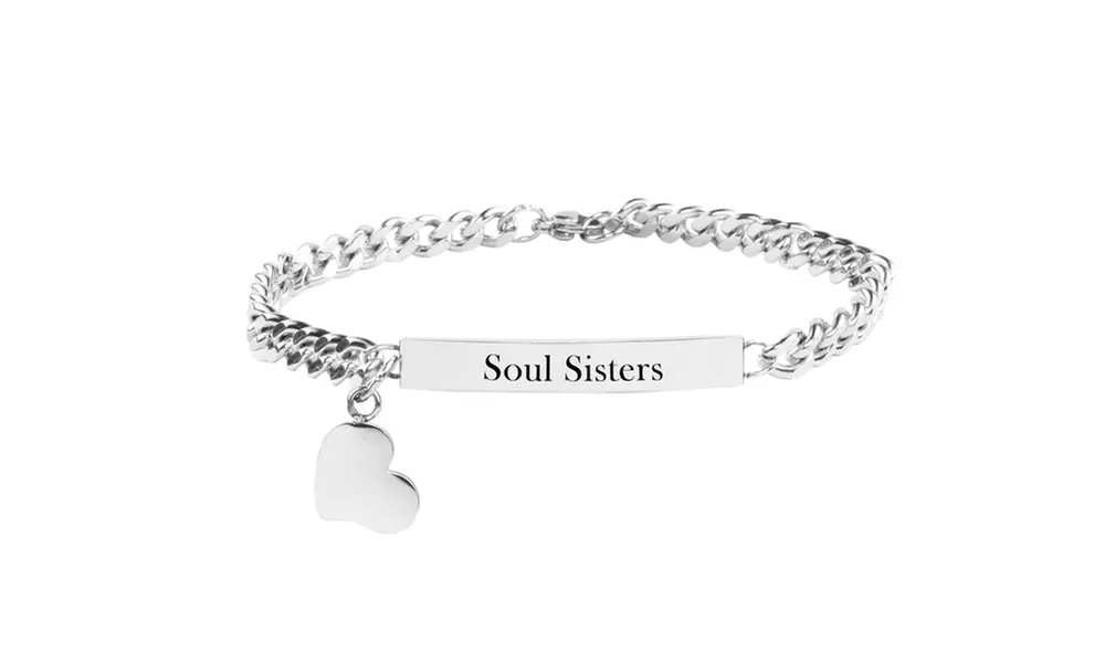 Solid Stainless Steel Inspirational ID bracelet by Pink Box - Primary Image