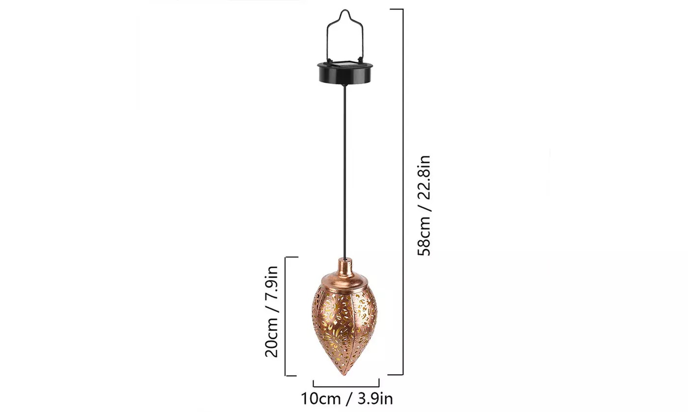 LED Solar Lantern Hanging Light Yard Patio Garden Lamp Decor Outdoor Waterproof